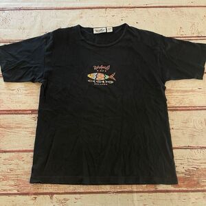 Rainforest Cafe Orlando T‎ Shirt Women's Large Black Fish Vintage Made In USA